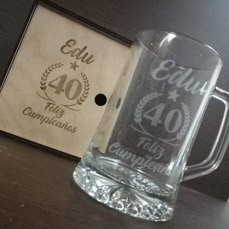 jarra cerveza cristal personalizada