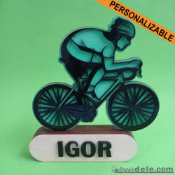 figura silueta ciclista personalizada