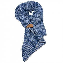 BUFANDA ZIZAG AZUL CON ENGANCHE, diseñada para que siempre quede perfecta!