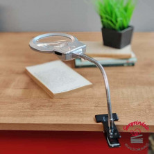 Lupa con pinza y luz led