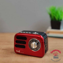 MINI RADIO ALTAVOZ VINTAGE ROJA