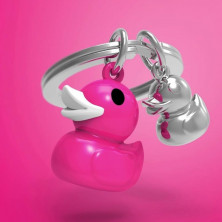 llavero patito rosa