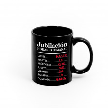 Taza jubilación, horario semanal