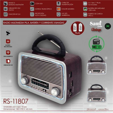 Radio altavoz bluetooth vintage