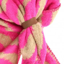 bufanda bicolor zebra rosa beige