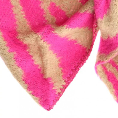 bufanda bicolor zebra rosa beige