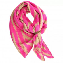 bufanda bicolor zebra rosa beige