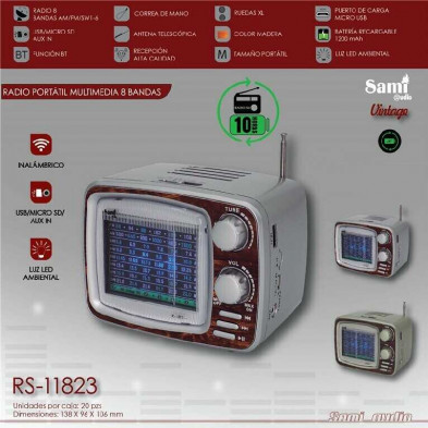 RADIO ALTAVOZ BT DISEÑO VINTAGE TIPO TV