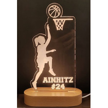 lampara led personalizada baloncesto niña