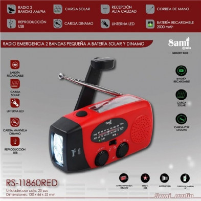 Linterna radio solar dinamo