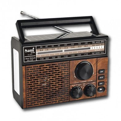 Radio altavoz linterna vintage solar