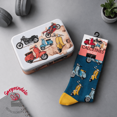 CALCETINES SCOOTER CON CAJA METÁLICA