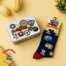 calcetines campervan caja metalica