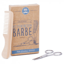 KIT DE BARBA: CEPILLO, TIJERAS, JABÓN Y ACEITE