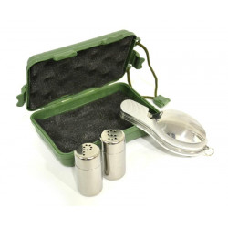 SET CUBIERTOS + SALERO Y PIMENTERO