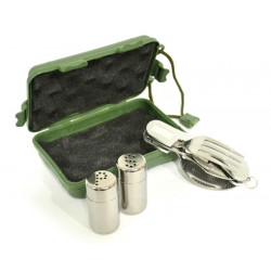 SET CUBIERTOS + SALERO Y PIMENTERO