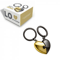 Imagén: LLAVERO CORAZÃN PARTIDO NEGRO/DORADO