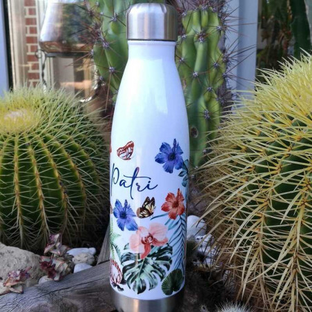 BOTELLA PERSONALIZADA FLORES