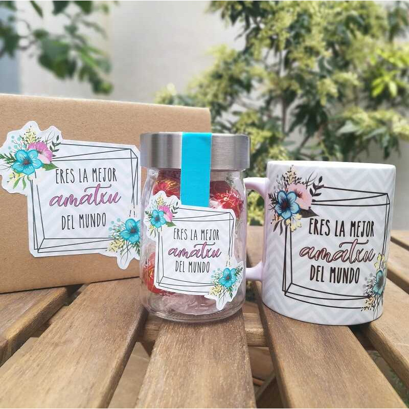 SET PERSONALIZADO TAZA + BOMBONES