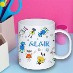 Taza plástico irrompible robots