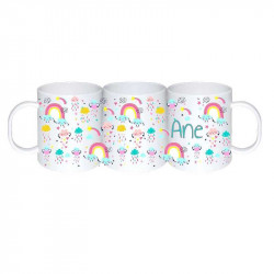 Taza irrompible personalizada "arco iris"