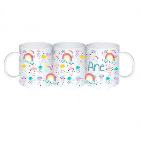 Taza irrompible personalizada "arco iris"