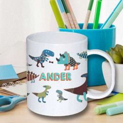 TAZA IRROMPIBLE PERSONALIZADA "DINOSAURIOS"