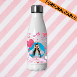 BOTELLA TERMO CORAZONES PERSONALIZADA CON FOTO