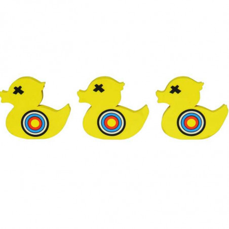 LAPIZ Y GOMAS CON FORMA DE  JUEGO "TIRO AL PATO"
