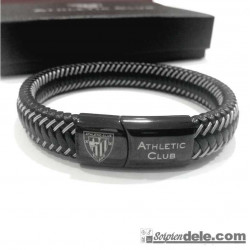 PULSERA TRENZADA NEGRA Y BLANCA ATHLETIC CLUB DE BILBAO