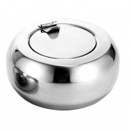 CENICERO CON TAPA ACERO INOX.