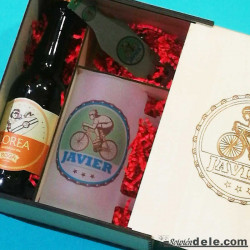 set de cerveza personalizado con caja madera