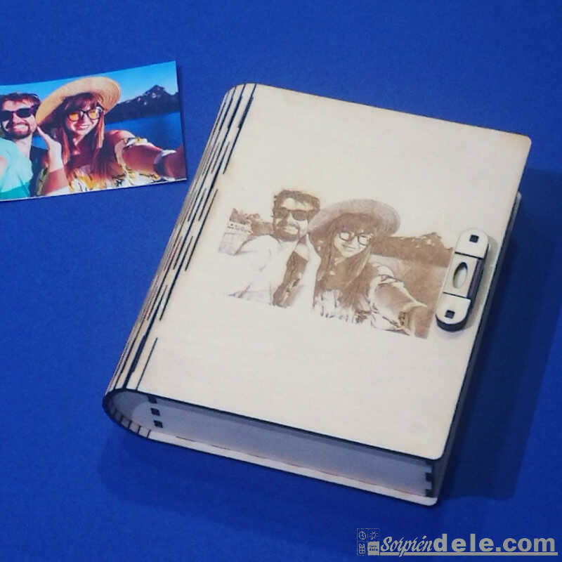 caja madera con foto grabada caja madera con foto grabada