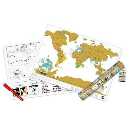 mapa de rascar - regalos para viajeros y aventureros