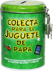 hucha colecta juguete papá