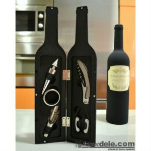 Tapones de Vino Yobansa Accesorios de Vino en Forma de Botella de Vino Juego de Regalo Bottle 05 vertedor de Vino y Anillo de Vino Incluye sacacorchos Juego de abridor de Vino 